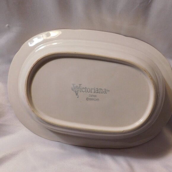 VICTORIANA Rose Oval Serving Bowl Japan1988 CHD Vintage - Picture 2 of 10